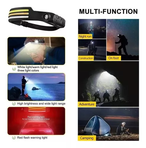 Miniatura 1 de Linterna Frontal 3 Modos Led